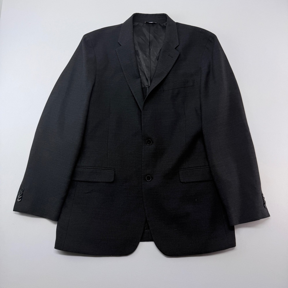 Tommy Hilfiger Mens Charcoal Gray Textured Two Button Blazer Jacket 42L